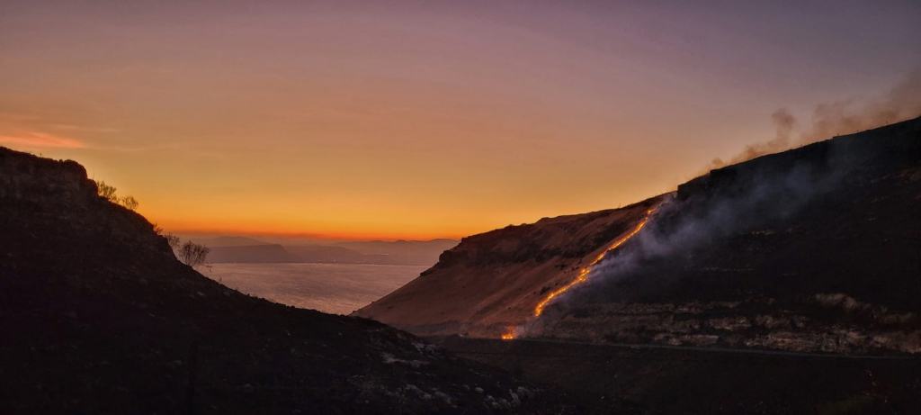 השריפה בסוסיתא. צילום:ג'ורג'י, רשות הטבע והגנים