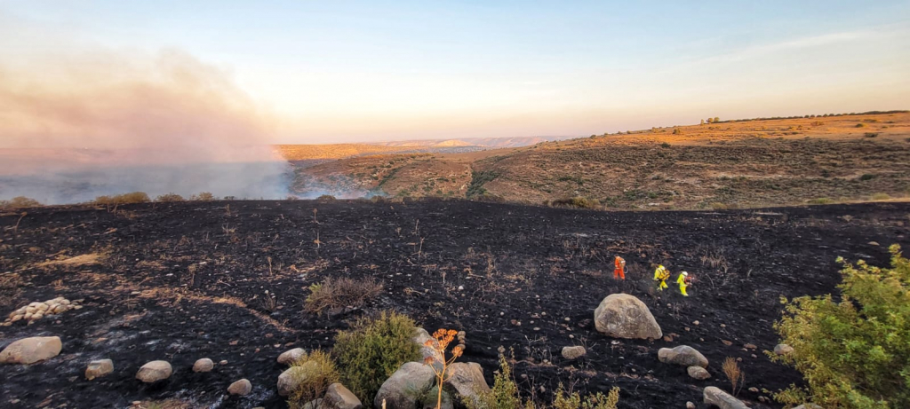 השריפה בסוסיתא. צילום:ג'ורג'י, רשות הטבע והגנים